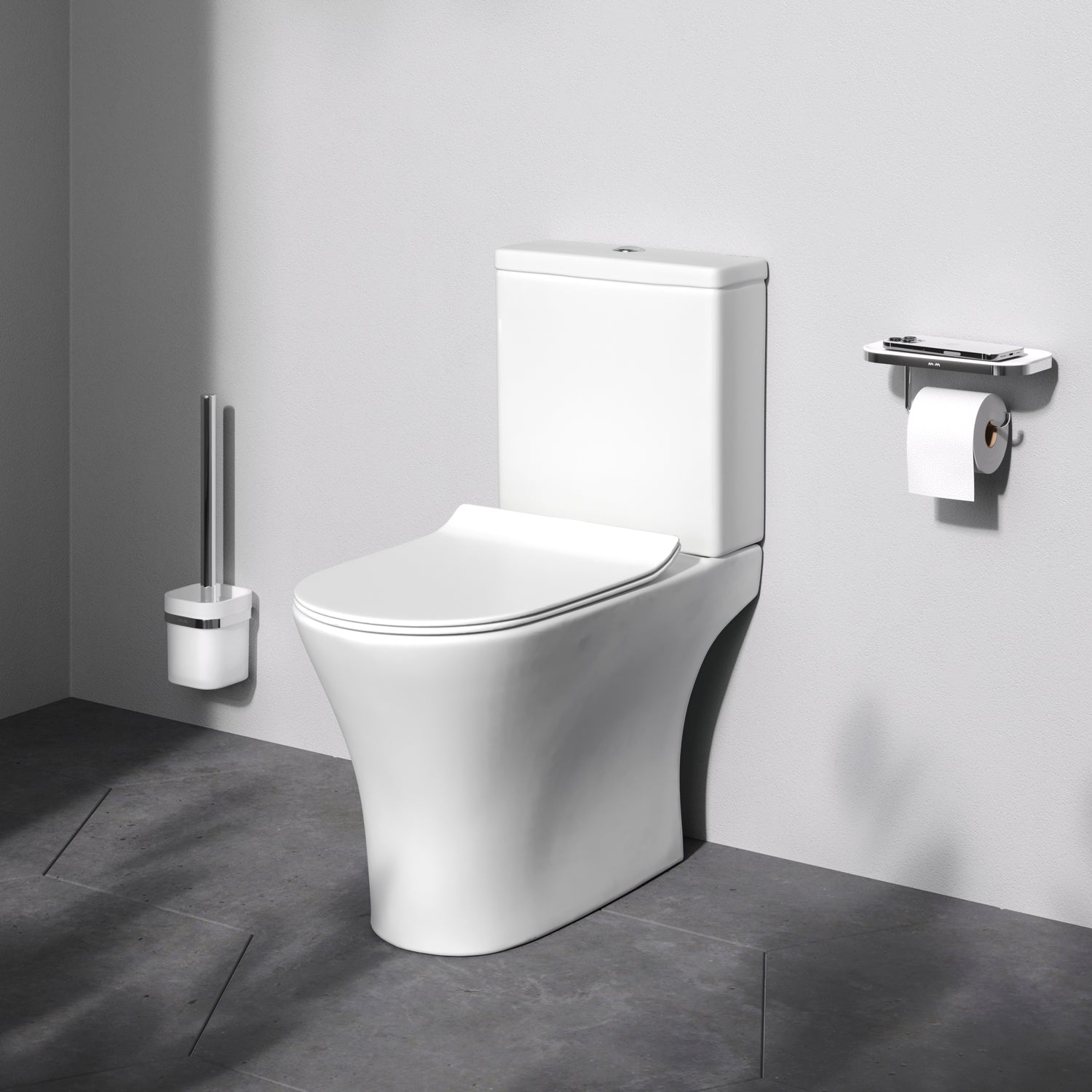 CNA8600PSC Stand-WC Flash Spülrandloses mit Softclosing-Sitzabdeckung