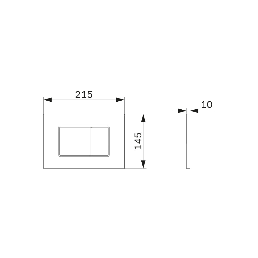 IIS70251.NA1700 Set: Wand-WC + Vorwandelement + Drückerplatte