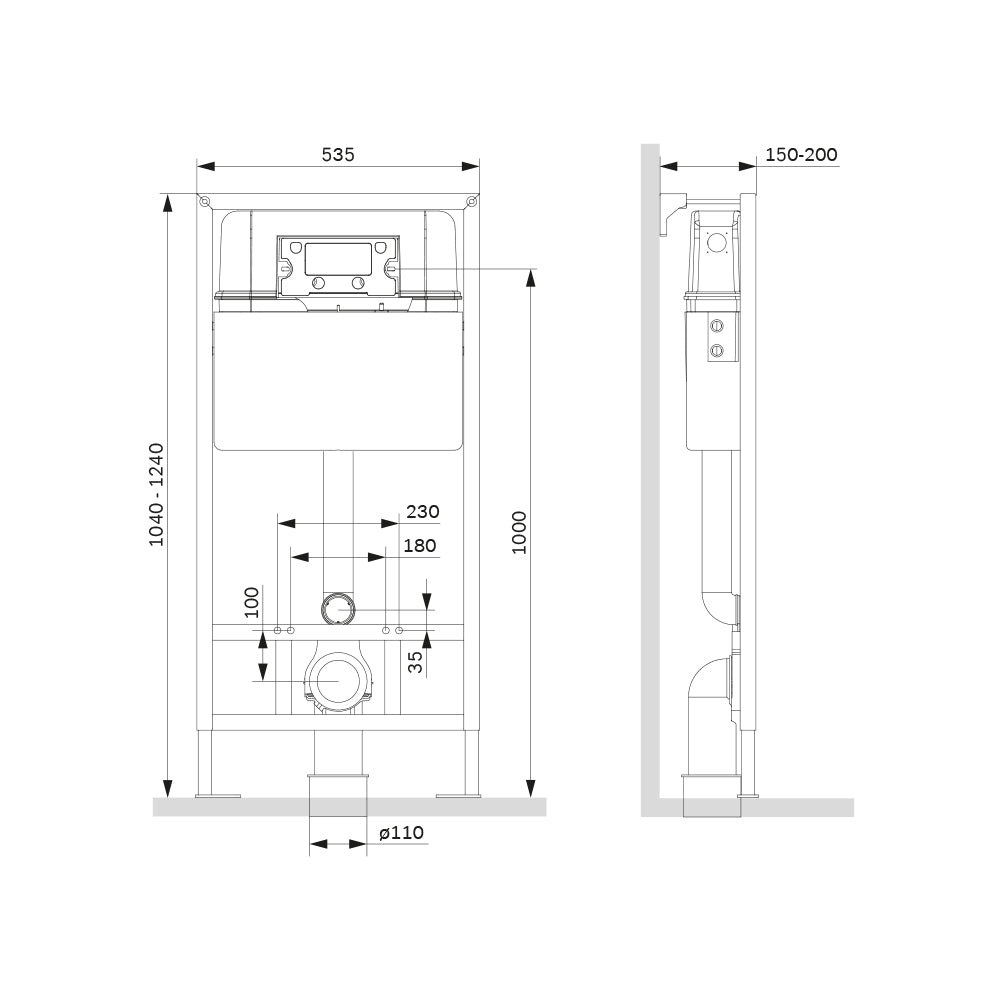 IIS70251.TA1700 Set: Wand-WC + Vorwandelement + Drückerplatte | Online Store von AM.PM