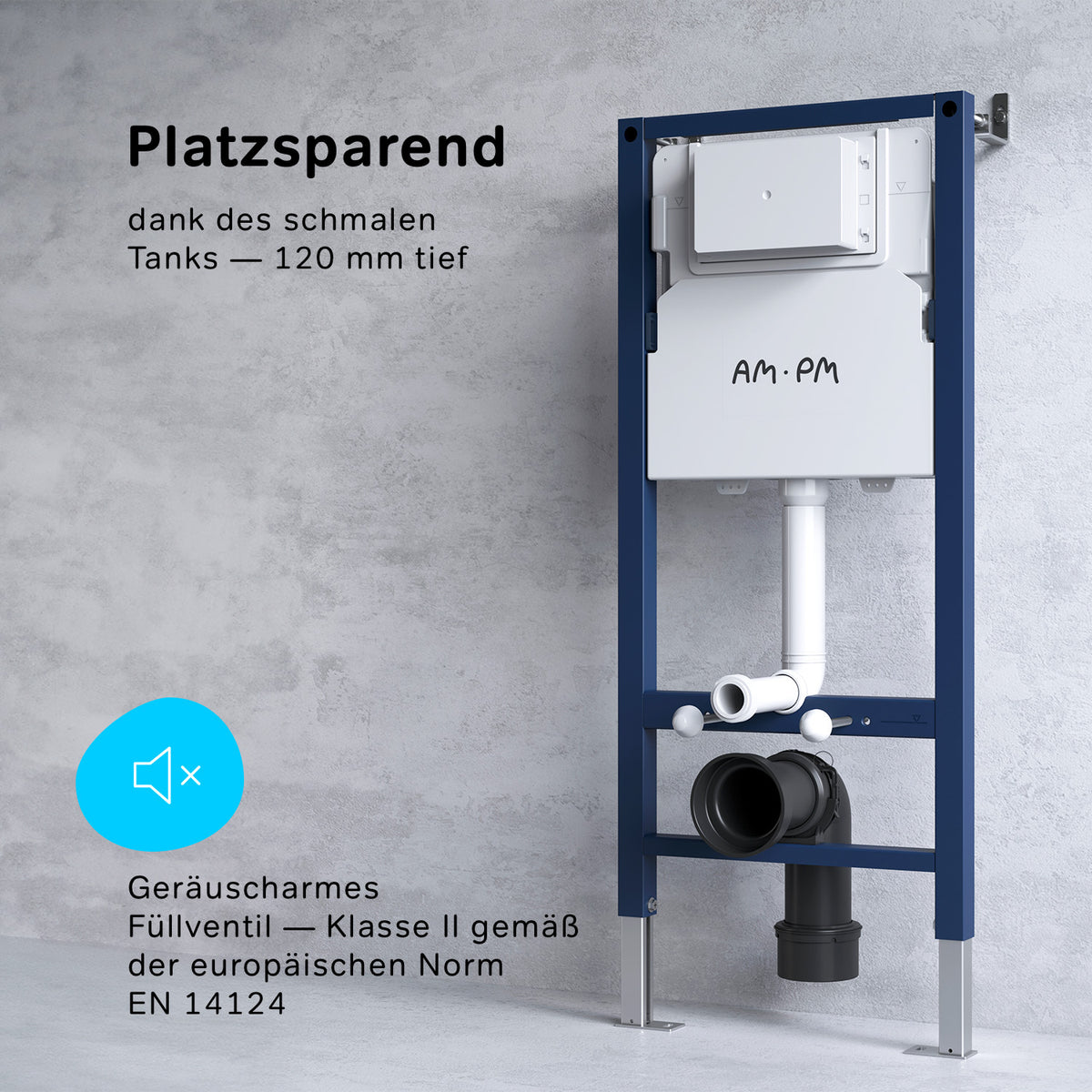 IIS90151.GA1700 Set: Wand-WC + Vorwandelement + Drückerplatte ampm-store.de