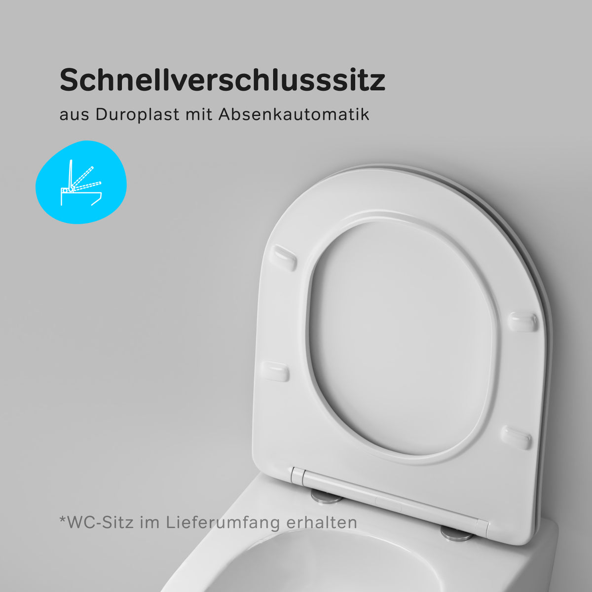 WC-Komplettset Like mit Vorwandelement und weißer Betätigungsplatte – IIS90101.LA1900