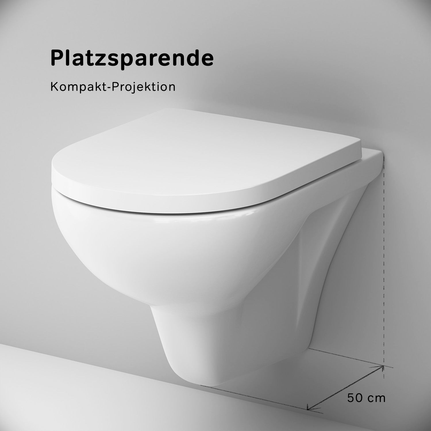 IIS90138.TA1700 Set: Wand-WC + Vorwandelement + Drückerplatte