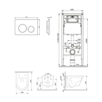 IIS90151.PA1900 Set: Wand-WC + Vorwandelement + Drückerplatte ampm-store.de