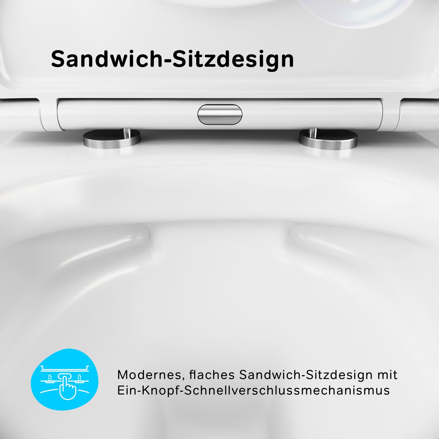 IIS90201.NA1700 Set: Wand-WC + Vorwandelement + Drückerplatte