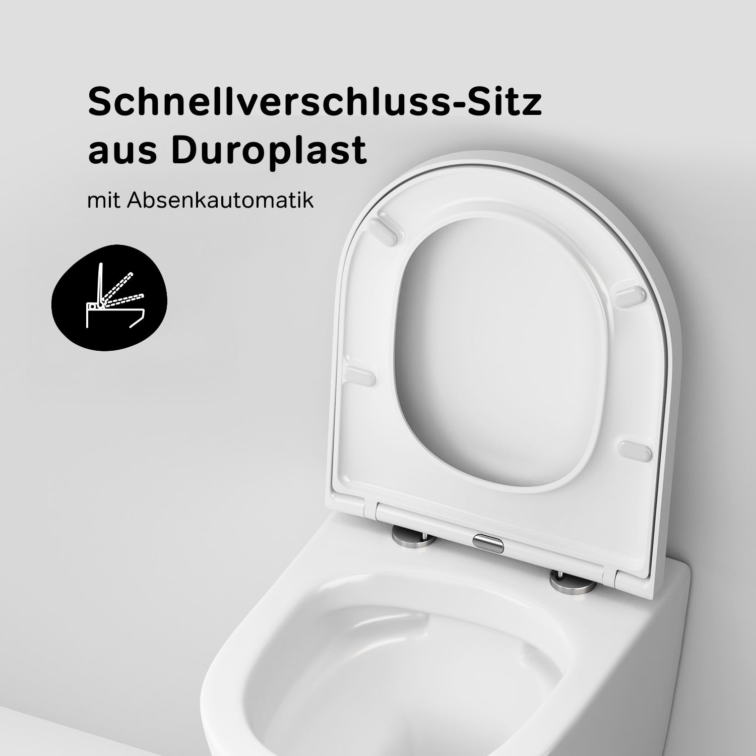IIS90201.NA1700 Set: Wand-WC + Vorwandelement + Drückerplatte