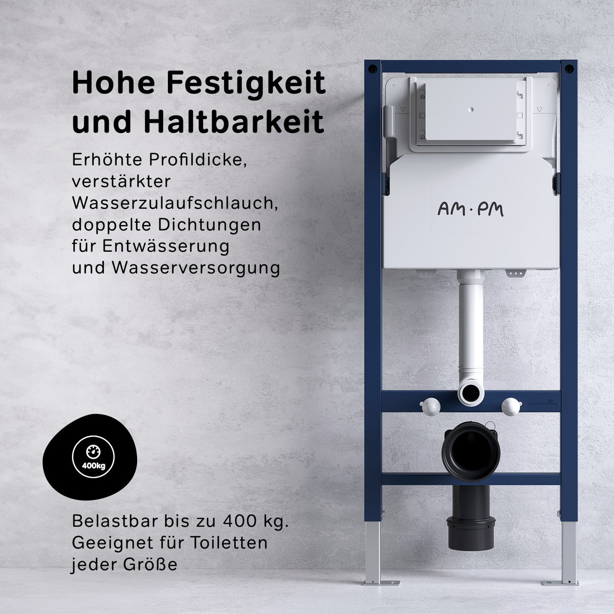 IIS90201.NA1700 Set: Wand-WC + Vorwandelement + Drückerplatte