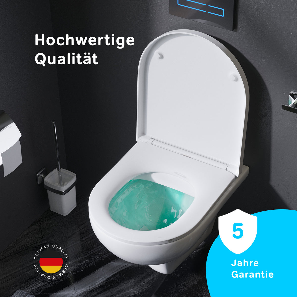 Ensemble WC complet Hit avec bâti-support et plaque de commande blanche–IIS90201. TA1700