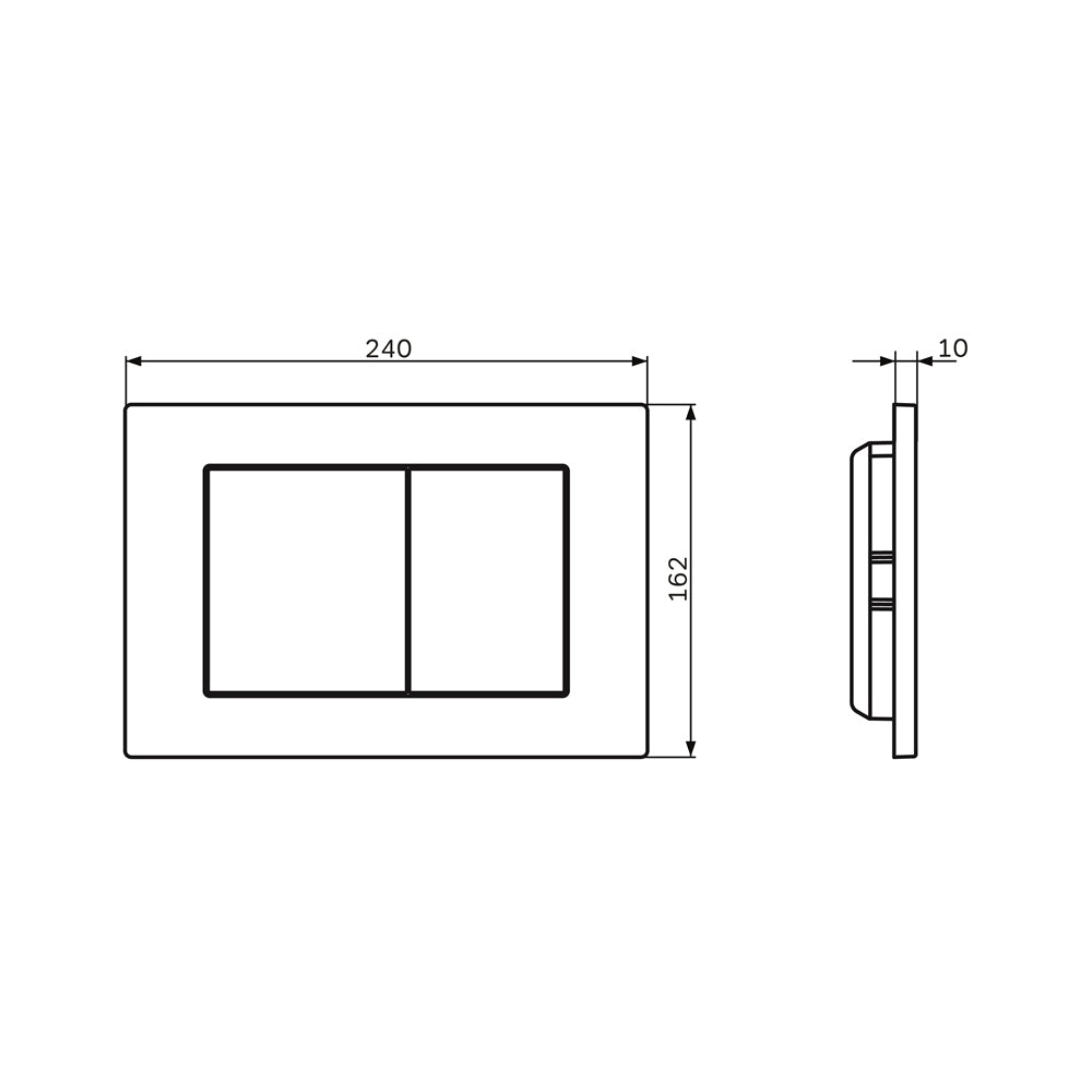 IIS90238. XB1701 Kit : WC suspendu + élément encastré + plaque de commande