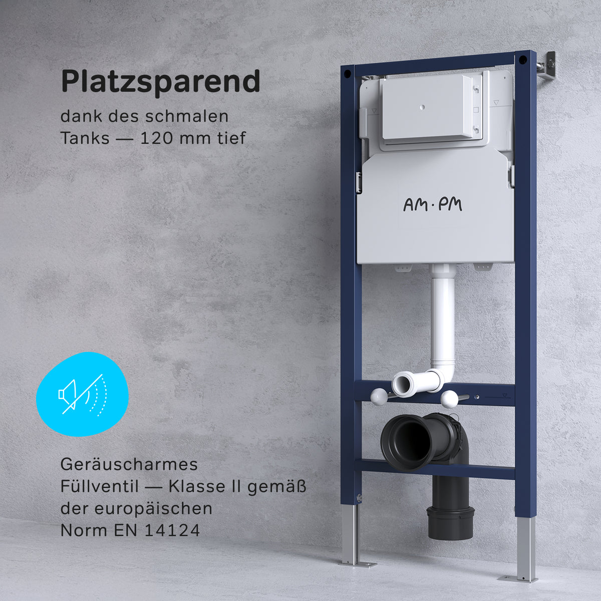 Ensemble WC complet avec bâti-support suspendu et plaque de commande chromée–IIS90251. LA1900