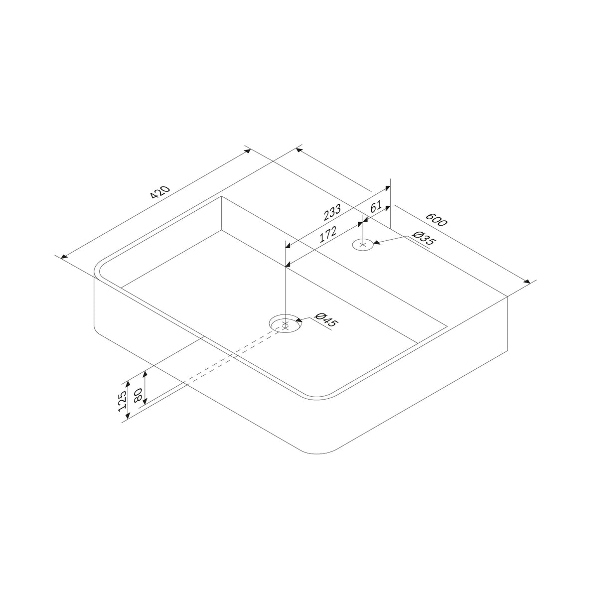Vasque à poser Func 60 cm–MFAWCC10601WG