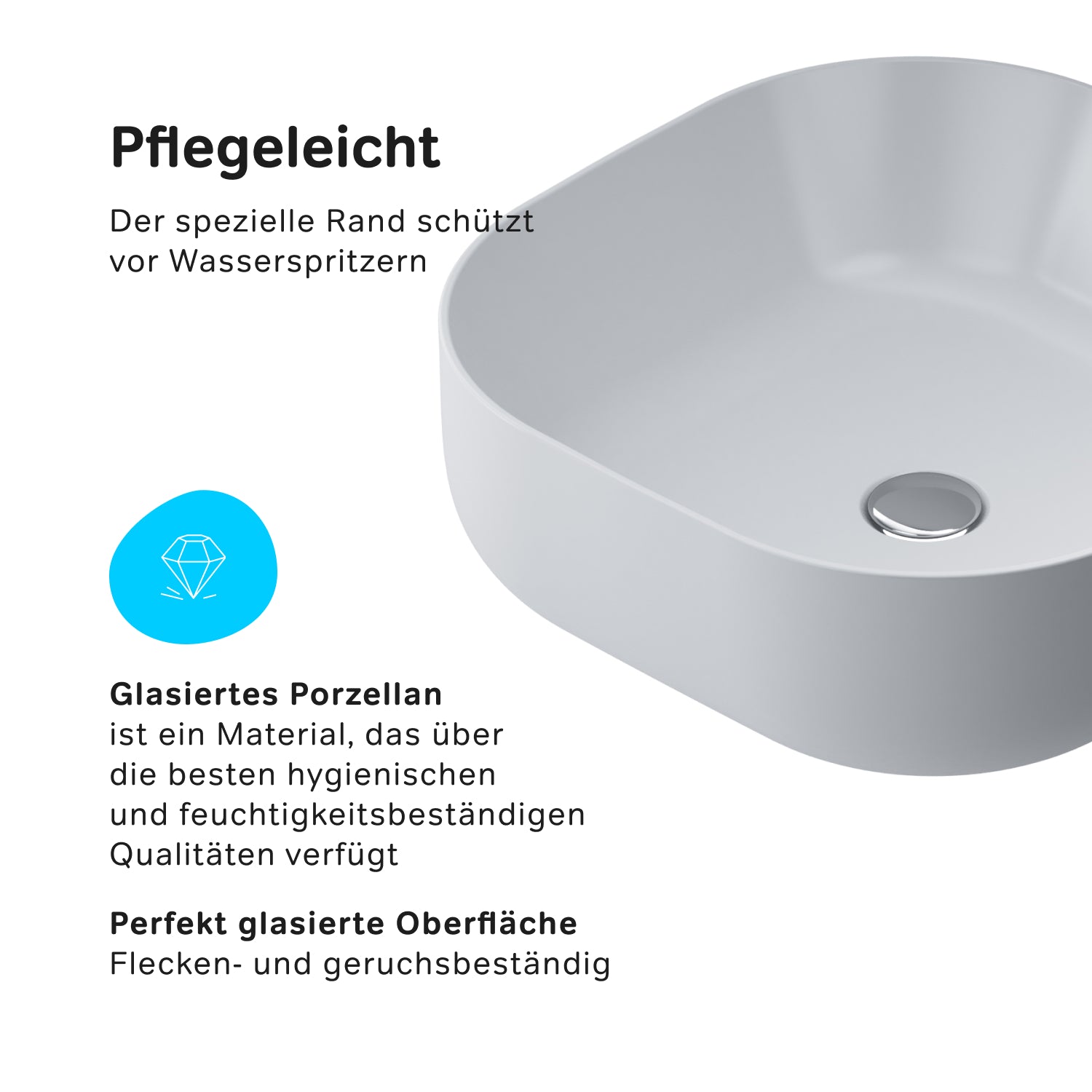 MFAWCC30430WG Aufsatzwaschbecken 43 cm Func