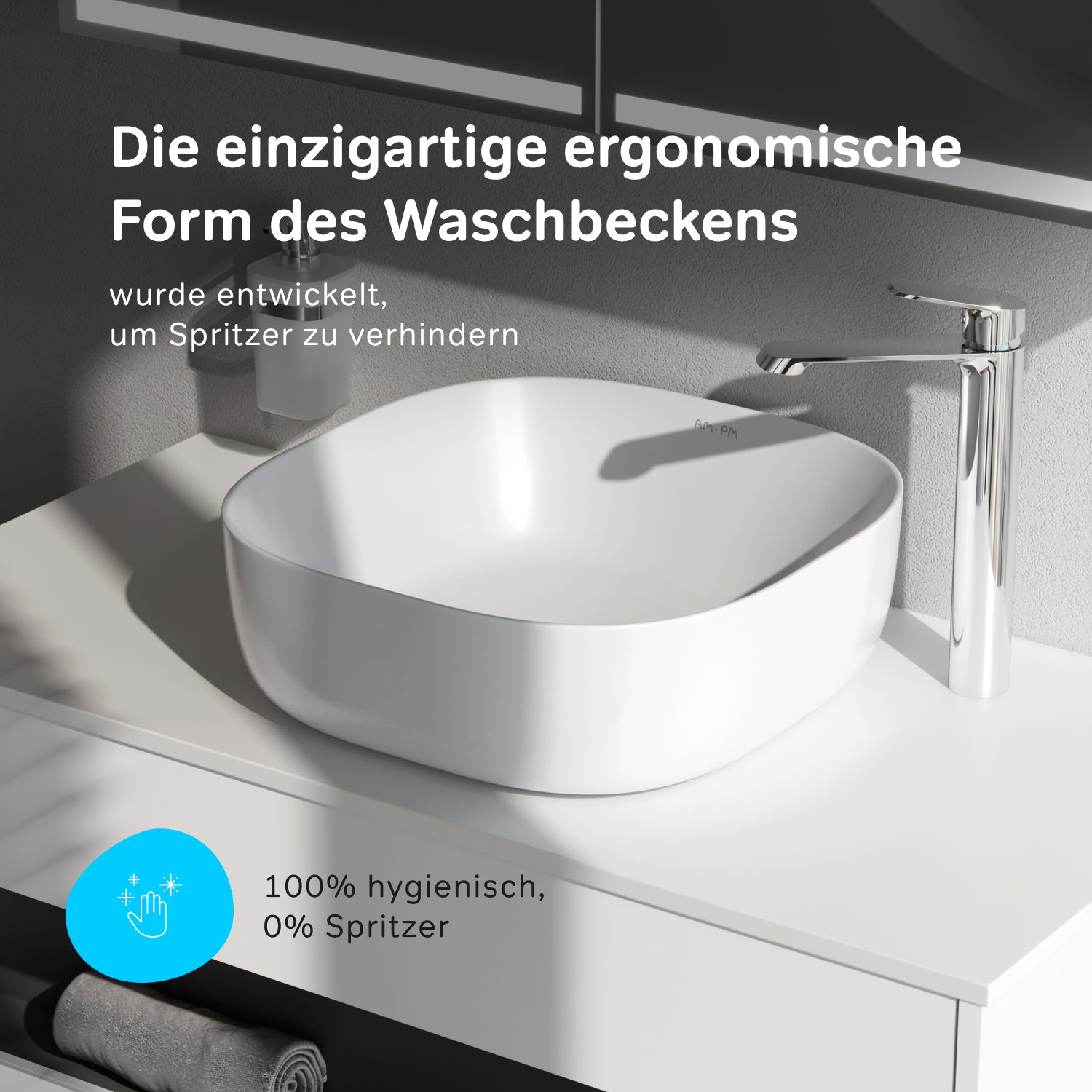 MFAWCC30430WG Aufsatzwaschbecken 43 cm Func