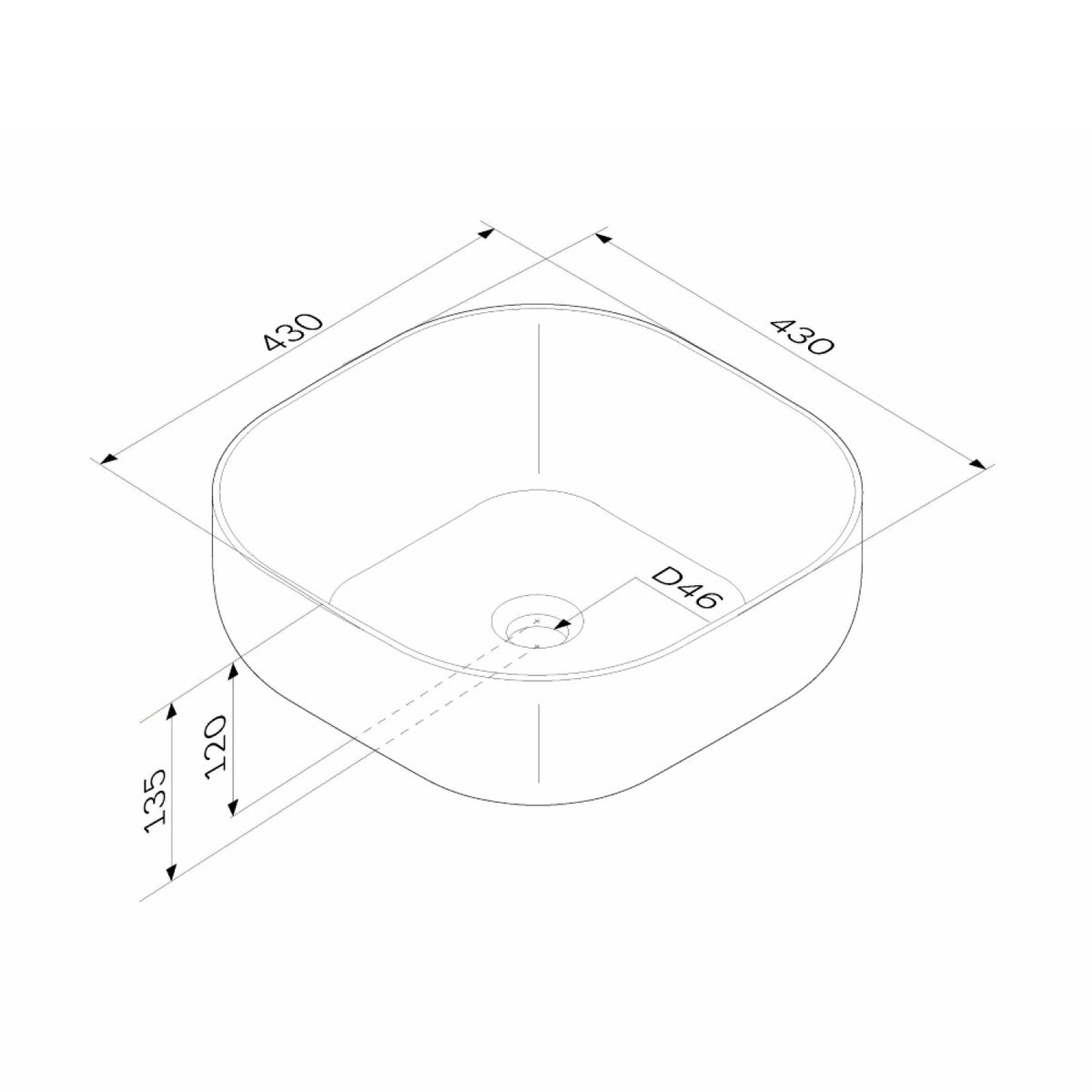 Aufsatzwaschbecken Func 43 cm – MFAWCC30430WG
