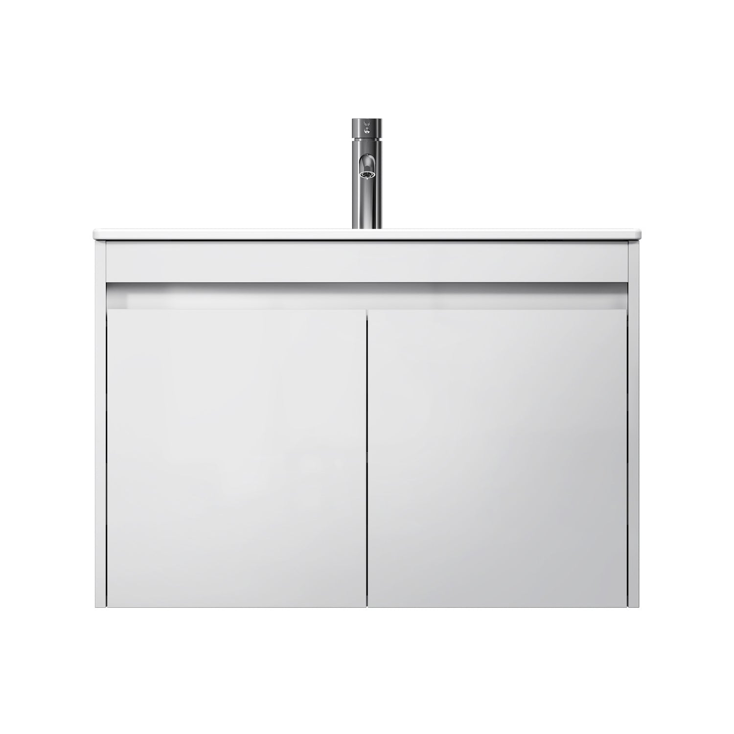 Meuble vasque MPAX0801WG-C0802WG avec lavabo, livré à plat, 80 cm, 2 portes, blanc brillant