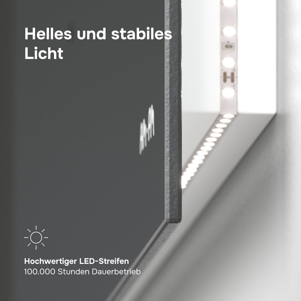 Miroir de salle de bain LED Hit 60 cm, intensité réglable, sans contact, antibuée–MTAMOX10601S