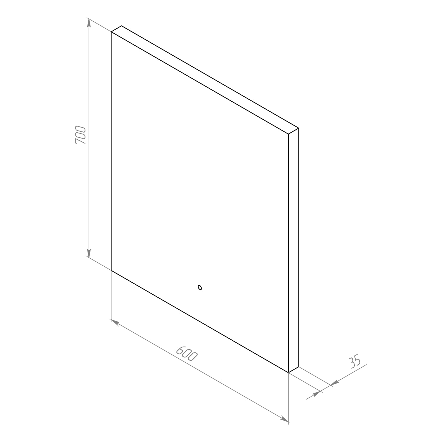 MTAMOX10601S Miroir LED 60 cm Hit-à intensité variable, sans contact, antibuée