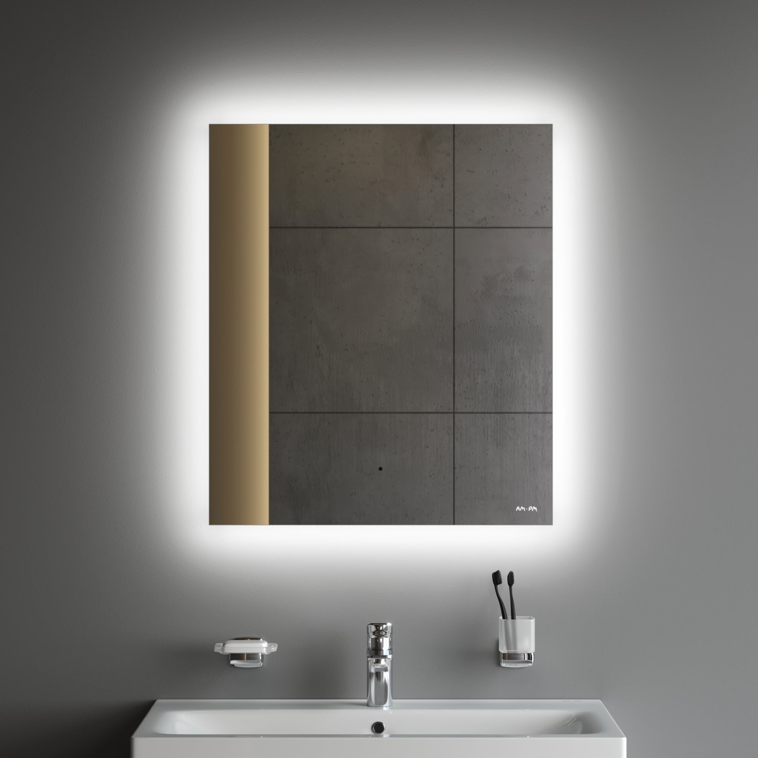 MTAMOX10601S Miroir LED 60 cm Hit-à intensité variable, sans contact, antibuée