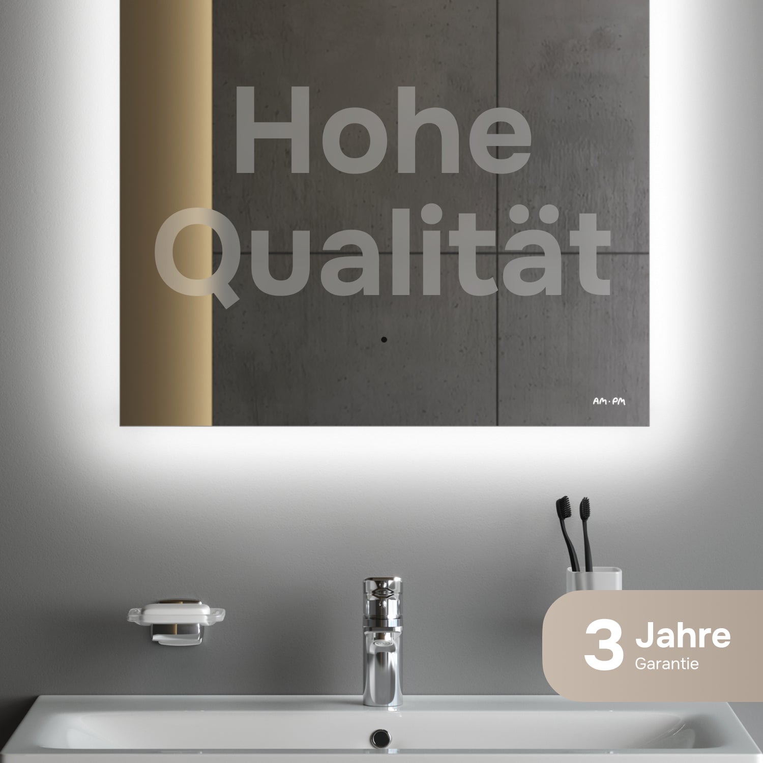 MTAMOX10601S Miroir LED 60 cm Hit-à intensité variable, sans contact, antibuée