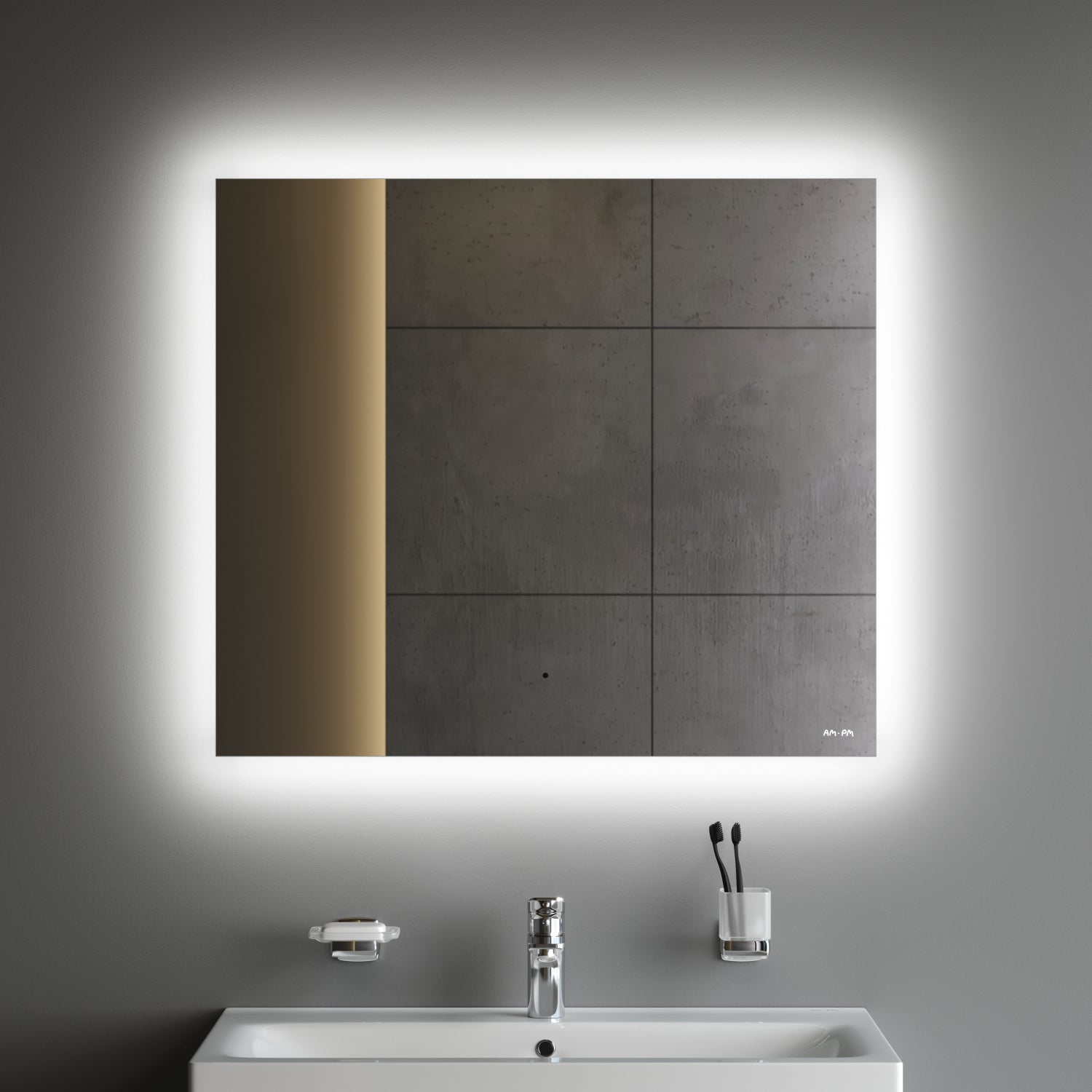MTAMOX10801S Miroir LED 80 cm Hit-à intensité variable, sans contact, antibuée