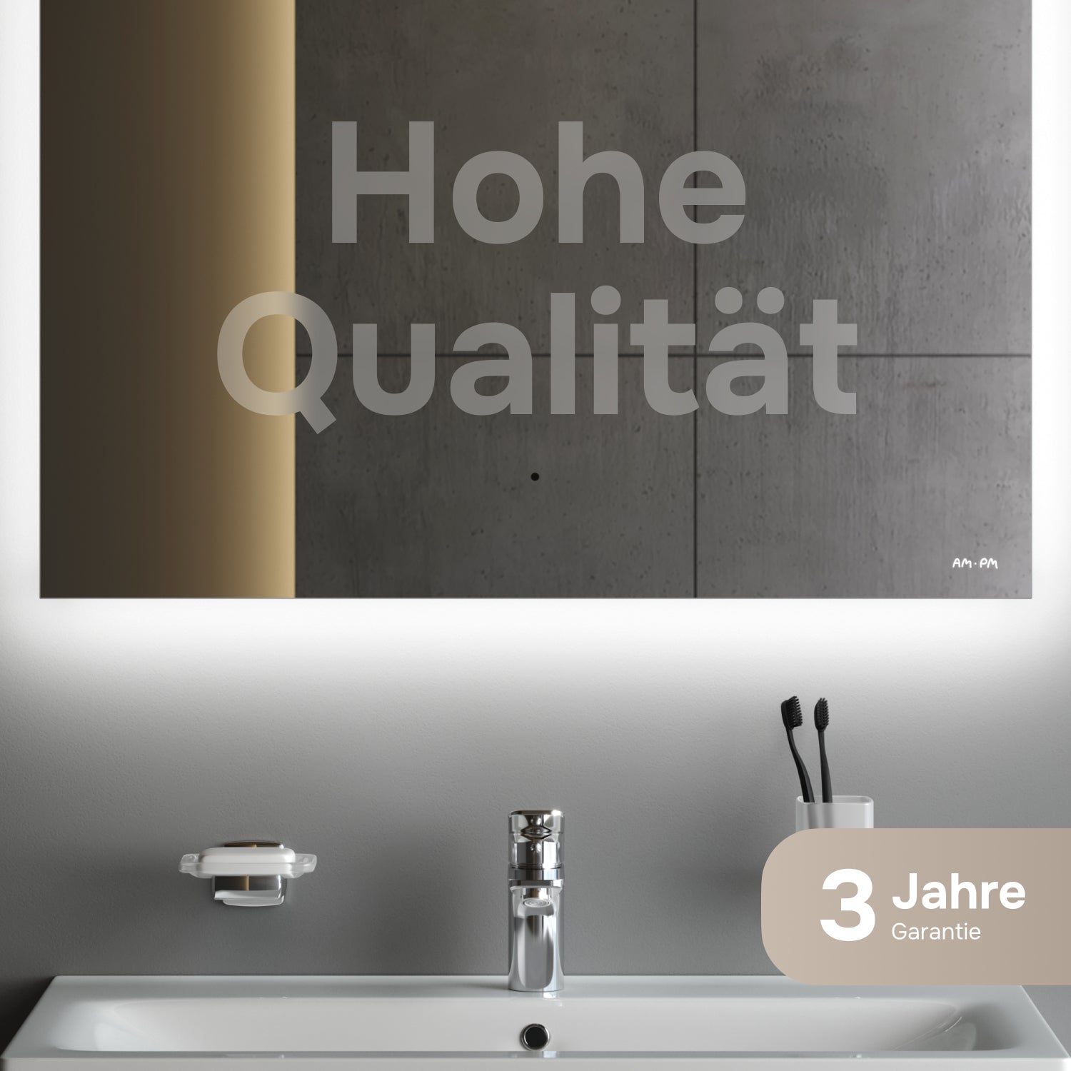 MTAMOX10801S Miroir LED 80 cm Hit-à intensité variable, sans contact, antibuée