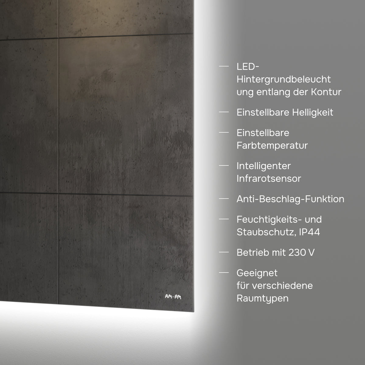 Miroir de salle de bain LED Hit 100 cm, intensité réglable, sans contact, antibuée–MTAMOX11001S