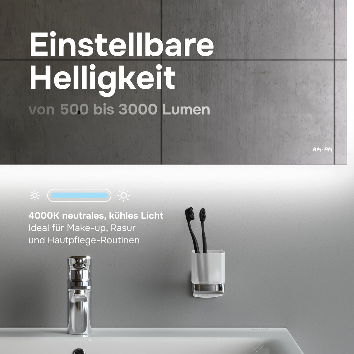 Miroir de salle de bain LED Hit 100 cm, intensité réglable, sans contact, antibuée–MTAMOX11001S