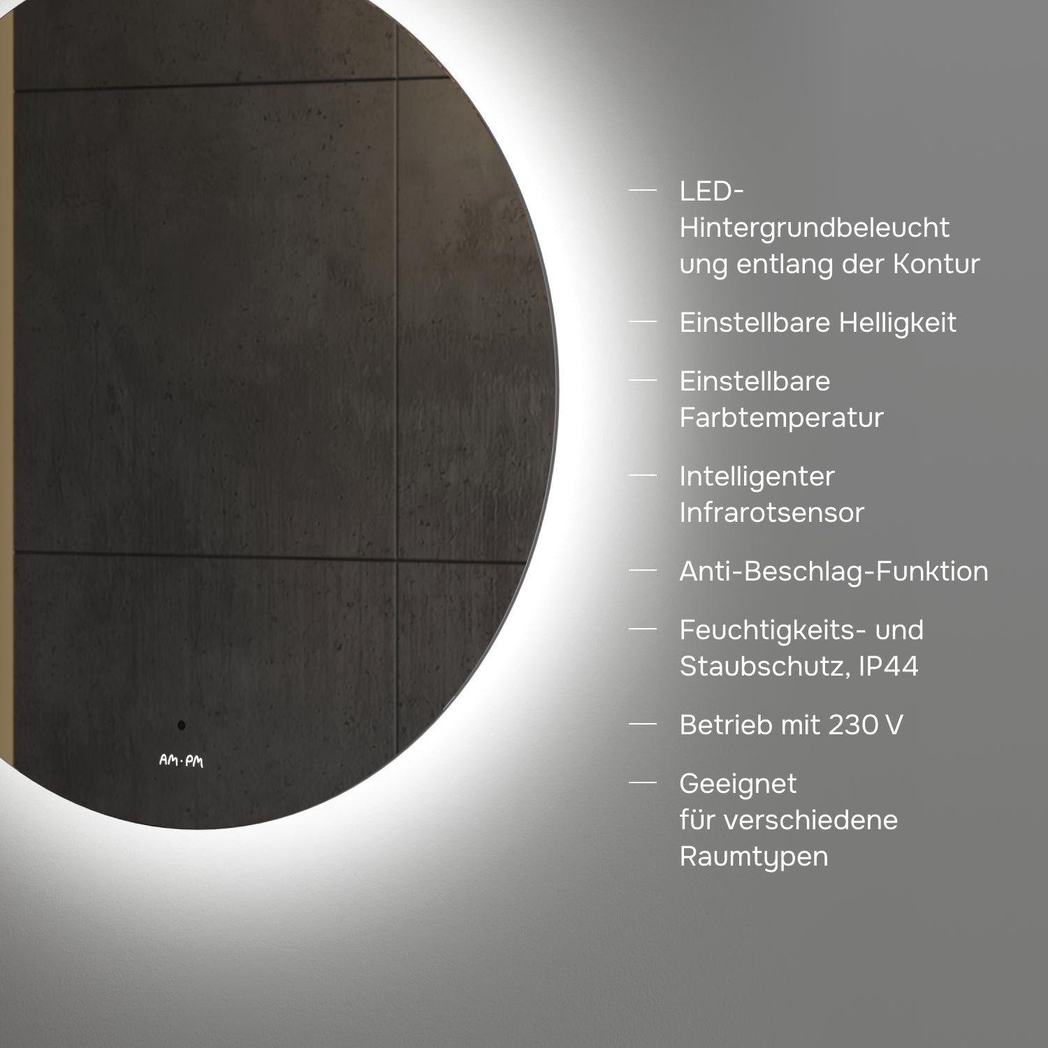 MTAMOX40601S LED-Spiegel 60 cm Hit - dimmbar, Touchless, Anti-Beschlag