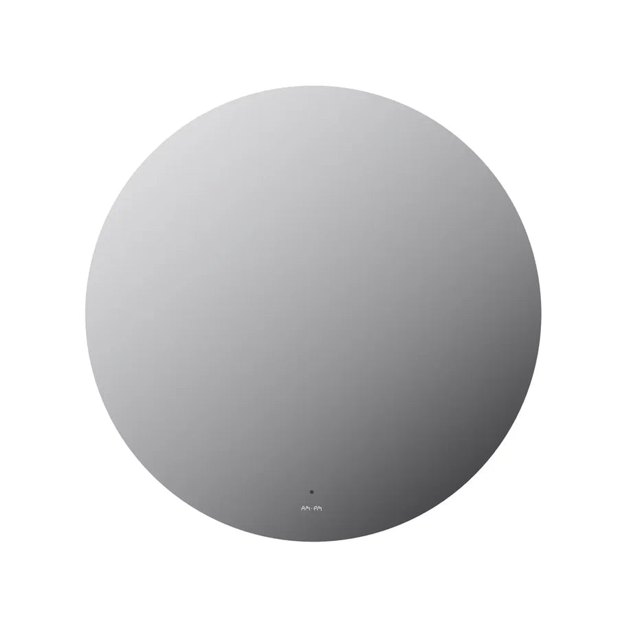 Ensemble de meubles de salle de bains avec lavabo et miroir rond à LED, 80 cm, 2 tiroirs, blanc brillant–MPA0802WGCMO4