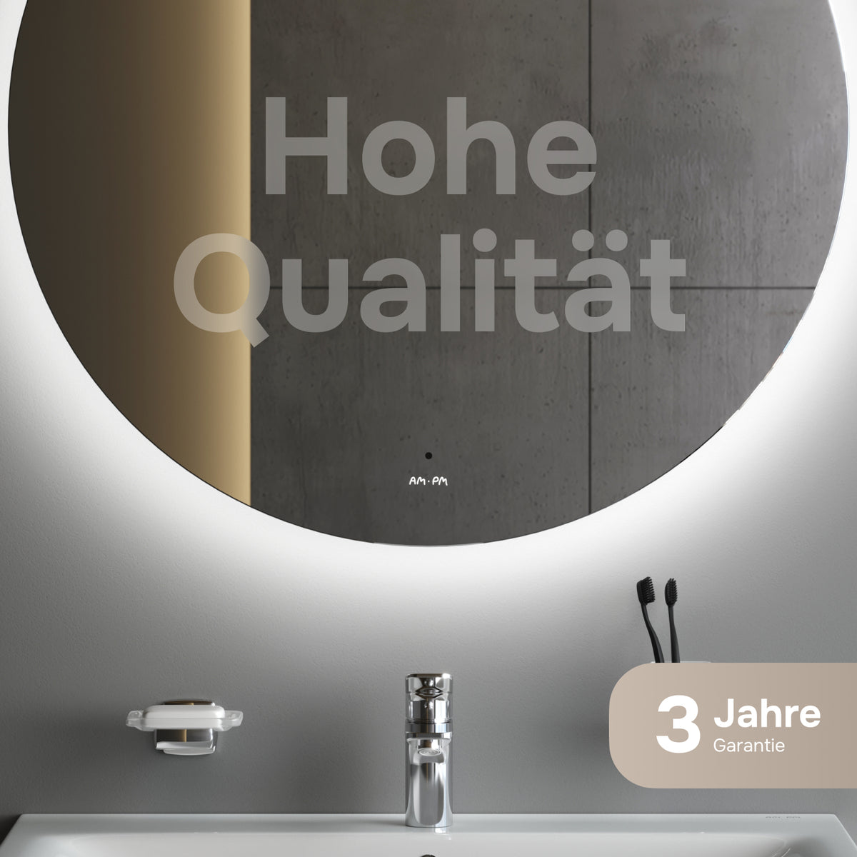 Miroir de salle de bain LED Hit 80 cm, intensité réglable, sans contact, antibuée–MTAMOX40801S