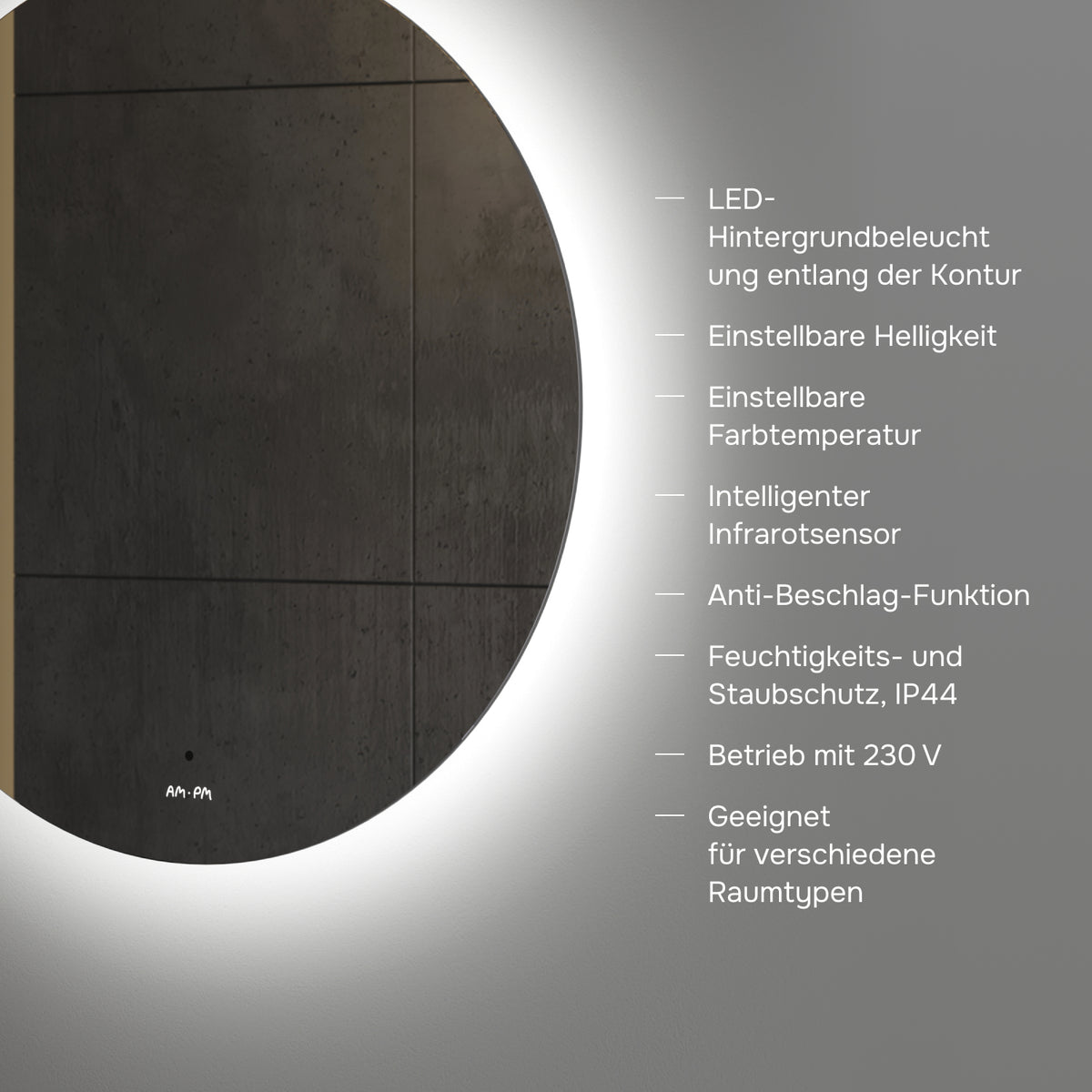 Miroir de salle de bain LED Hit 80 cm, intensité réglable, sans contact, antibuée–MTAMOX40801S