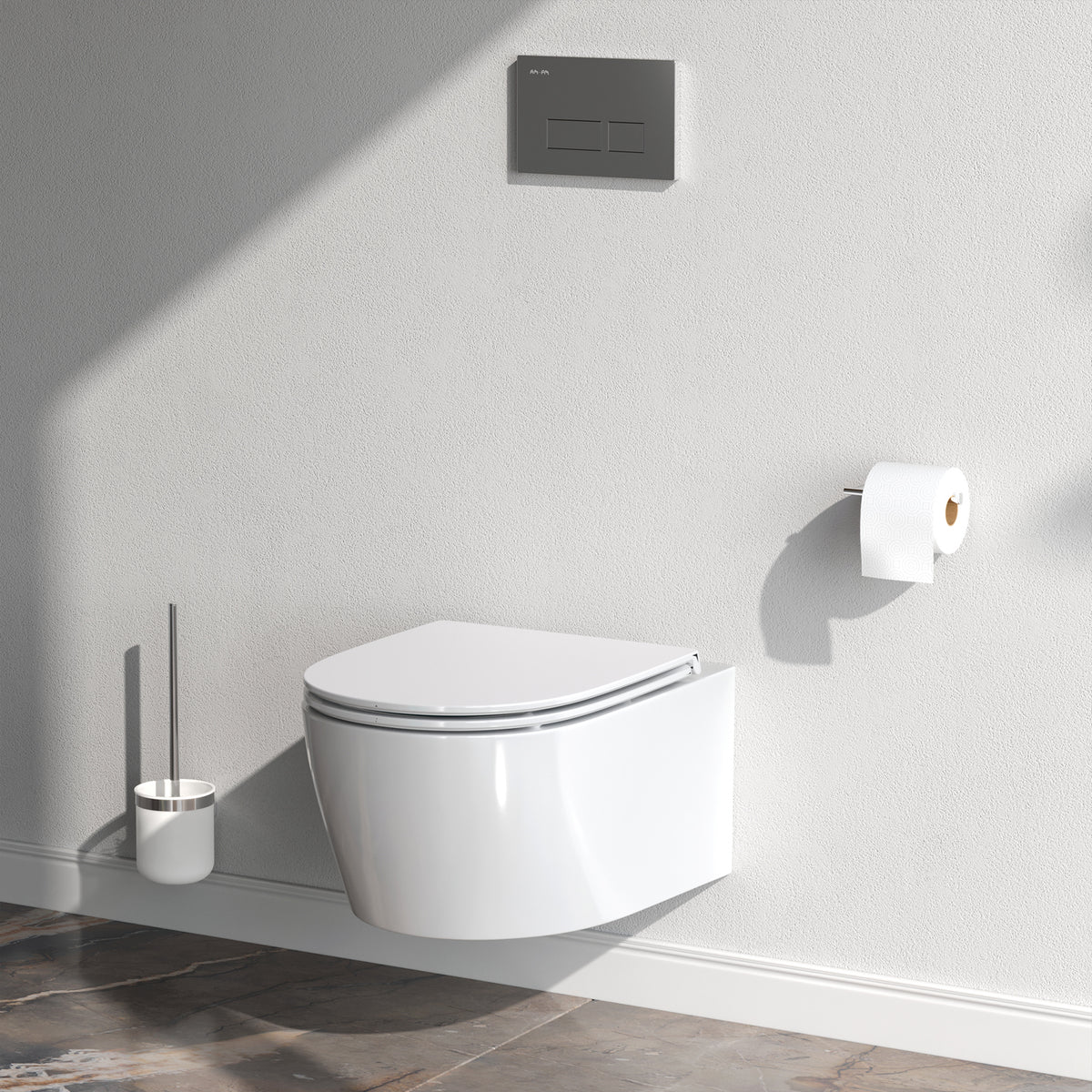 Ensemble de toilette complet X-Joy S avec élément mural et plaque d'actionnement chromée–IIS90151. XB1700